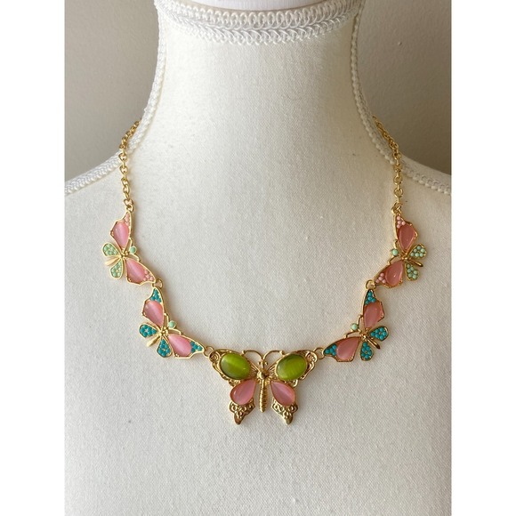 Natasha Couture Jewelry - Natasha Butterfly Collar‎ Necklace Pastel Enamel Cabochon Fairy Spring Whimsical